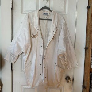 Vintage Pado White Demin Jacket with Beadwork Size Large